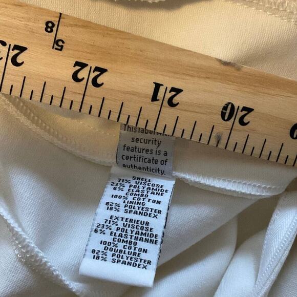 Diane Von Furstenberg Pele Eyelet Panel Cap Sleeve White Knit Dress Size 10 - Picture 9 of 10